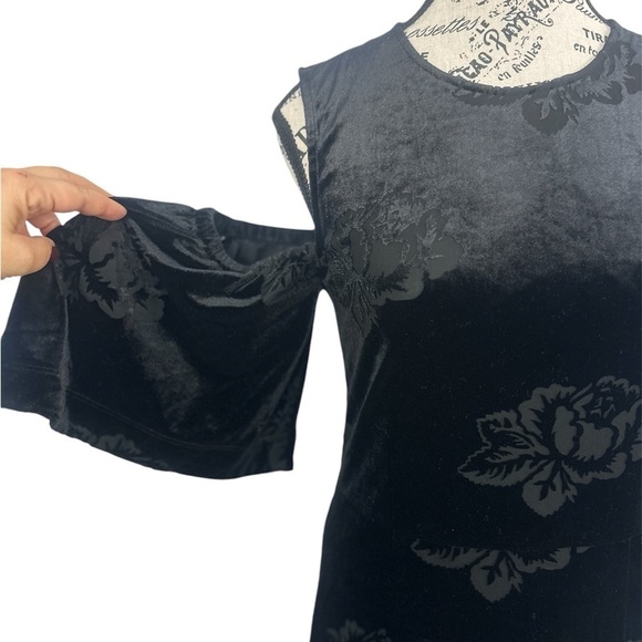 Ganni Black Bloomsbury Velvet  Maxi Dress Sz 38 - Picture 5 of 14